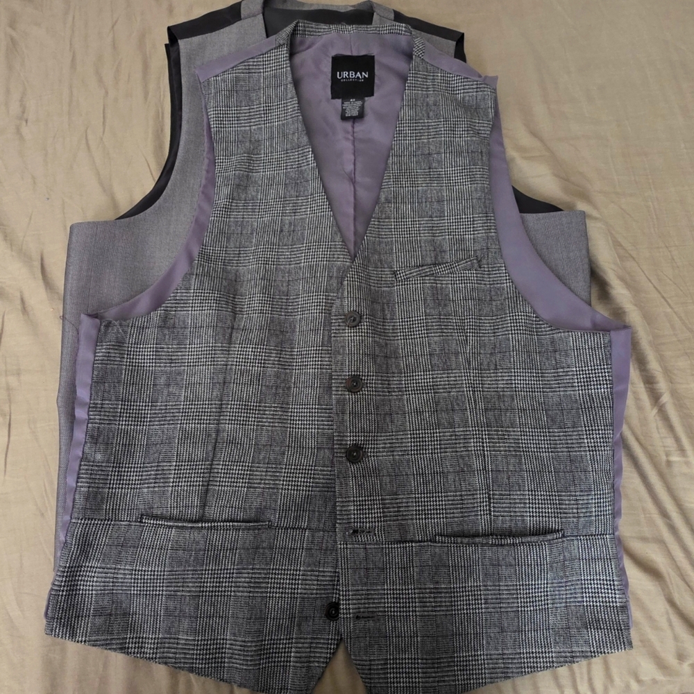 Urban collection , plaid gray color vest
